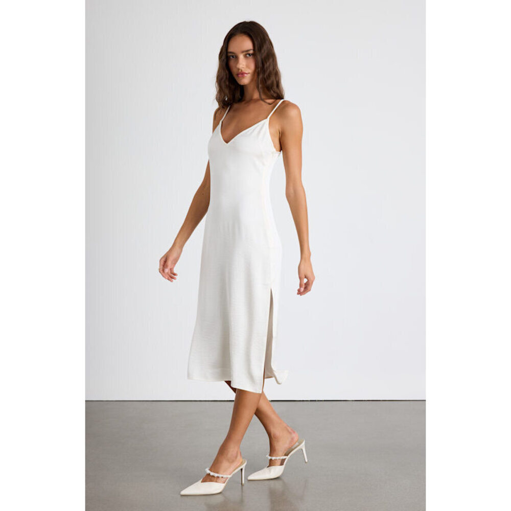 Lulus Maraja Ivory Crinkle Satin Midi Slip White - Size L